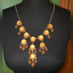Elegant Gold and Brown Statement Bubble Necklace
